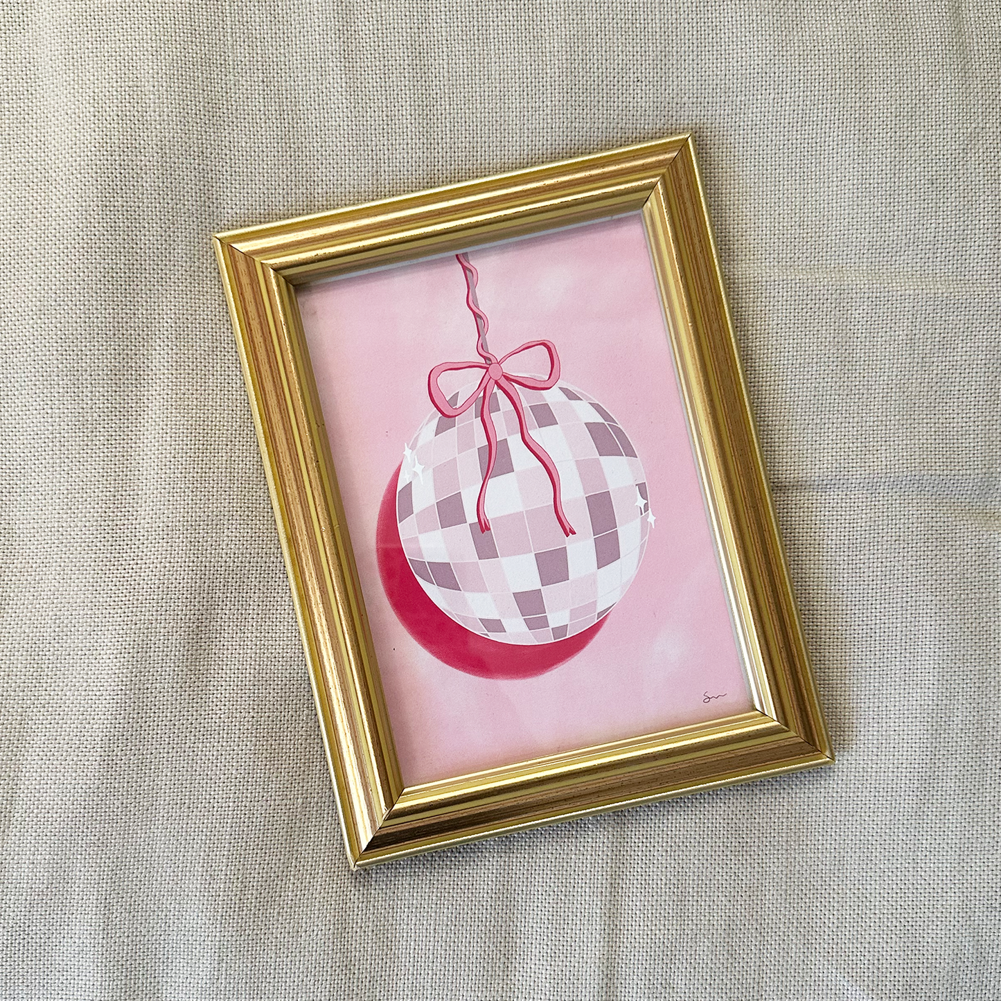 Dancing Queen Print | Pink Disco Ball Art Print | Wall Decor