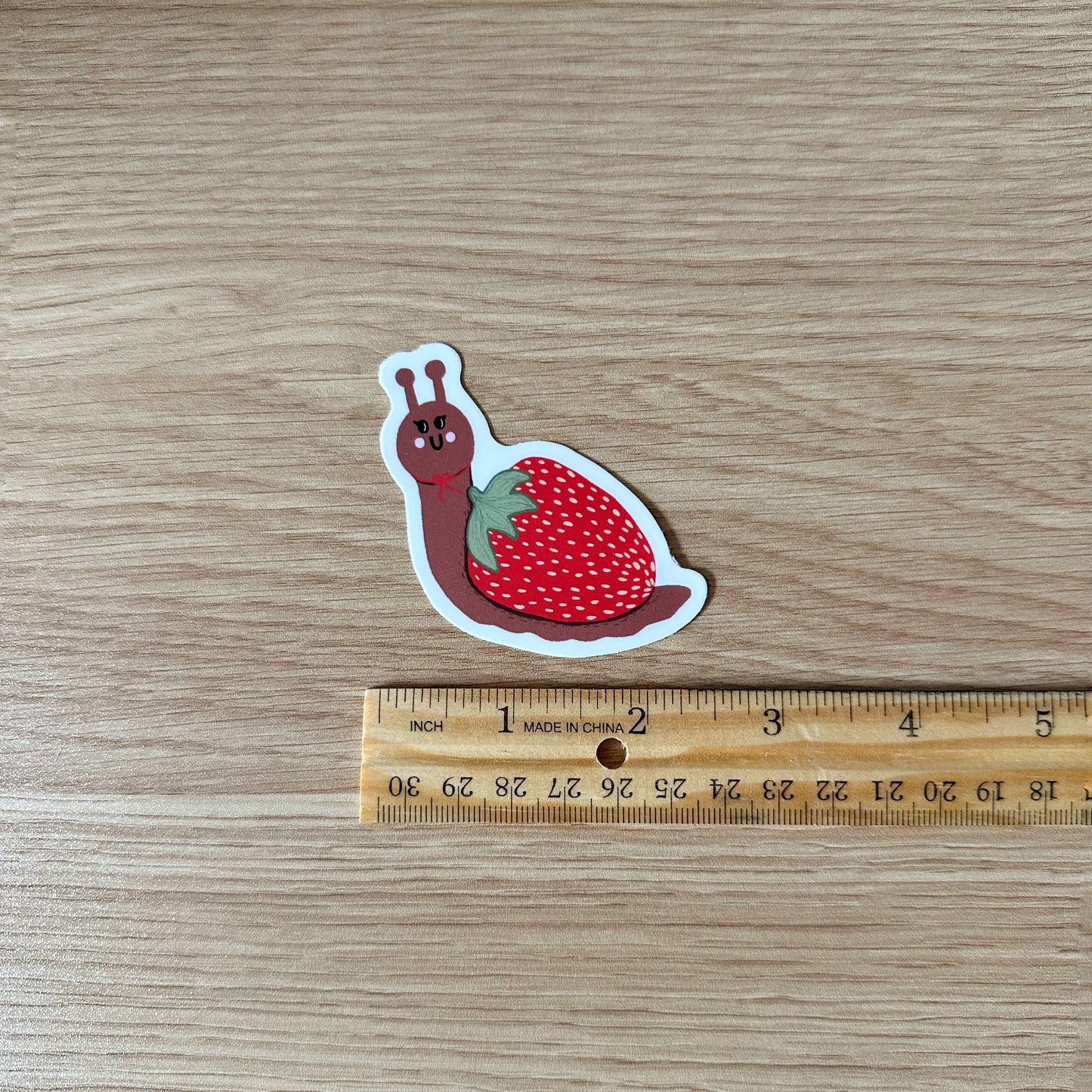 Strawberry Snail Sticker | Water Bottle & Laptop Sticker