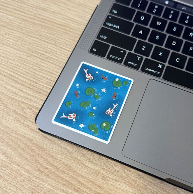Koi Fish Sticker | Water Bottle & Laptop Sticker