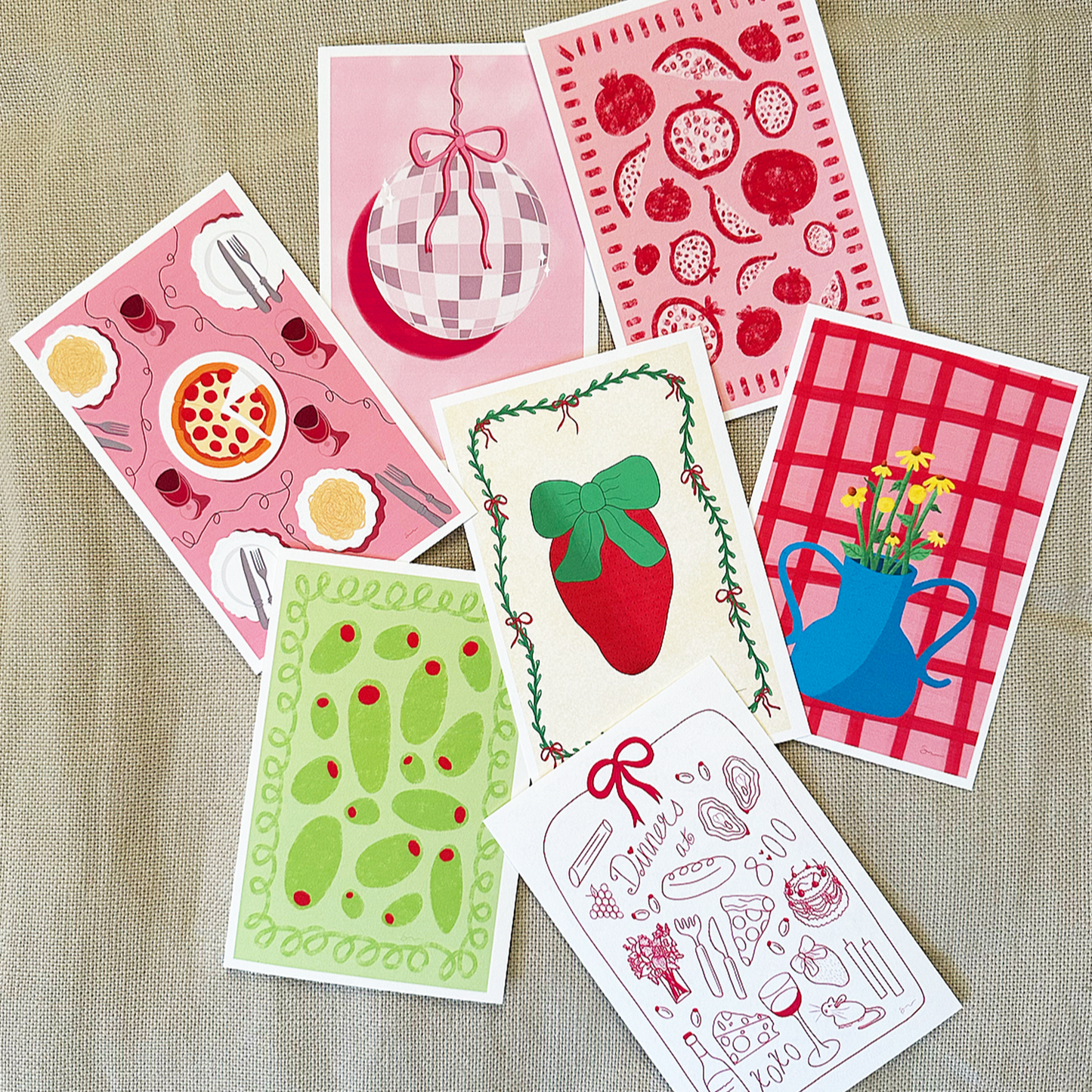Strawberry Bow Print | Wall Decor