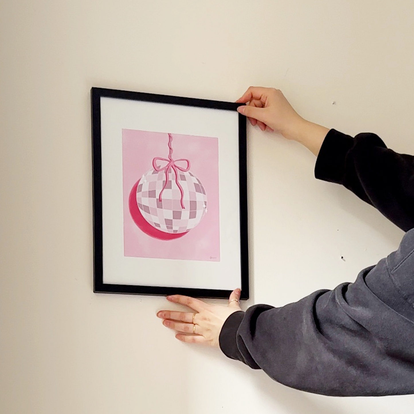 Dancing Queen Print | Pink Disco Ball Art Print | Wall Decor