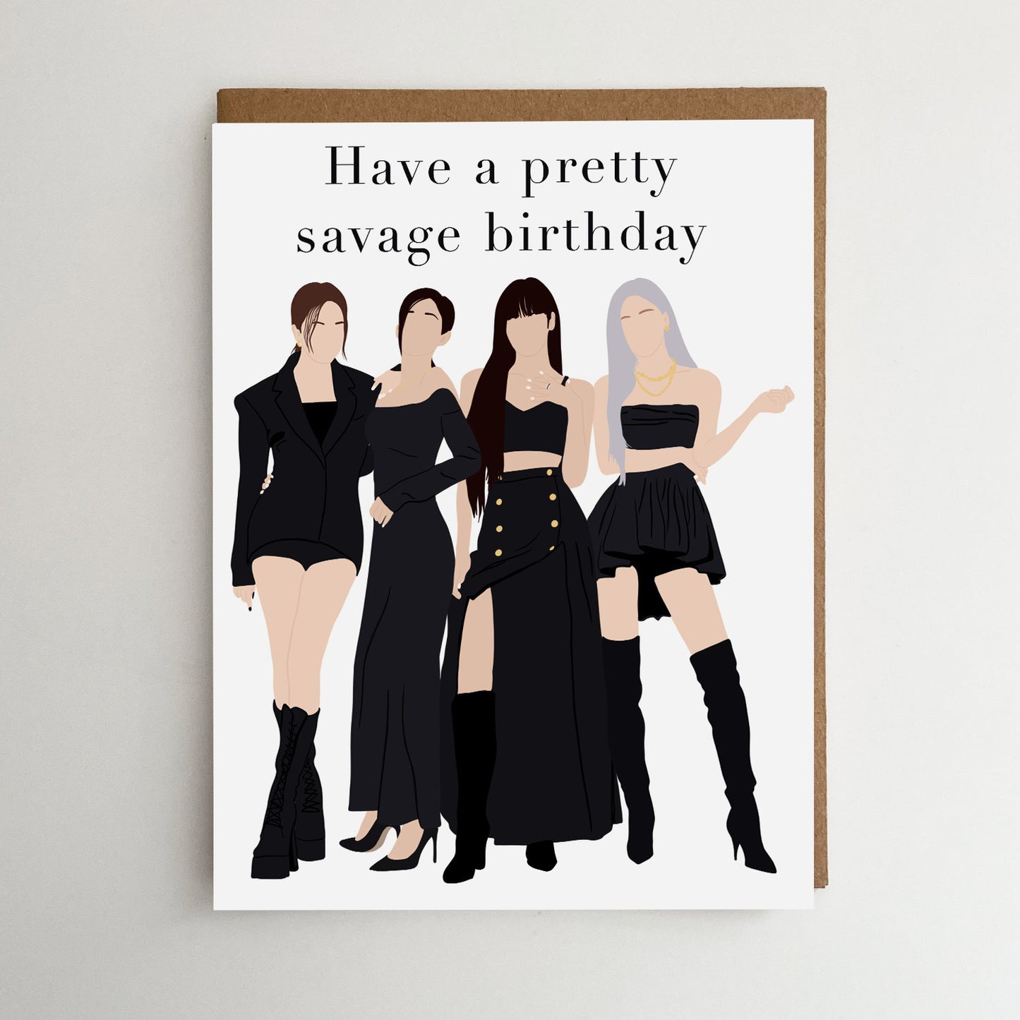 Black Pink Birthday Card