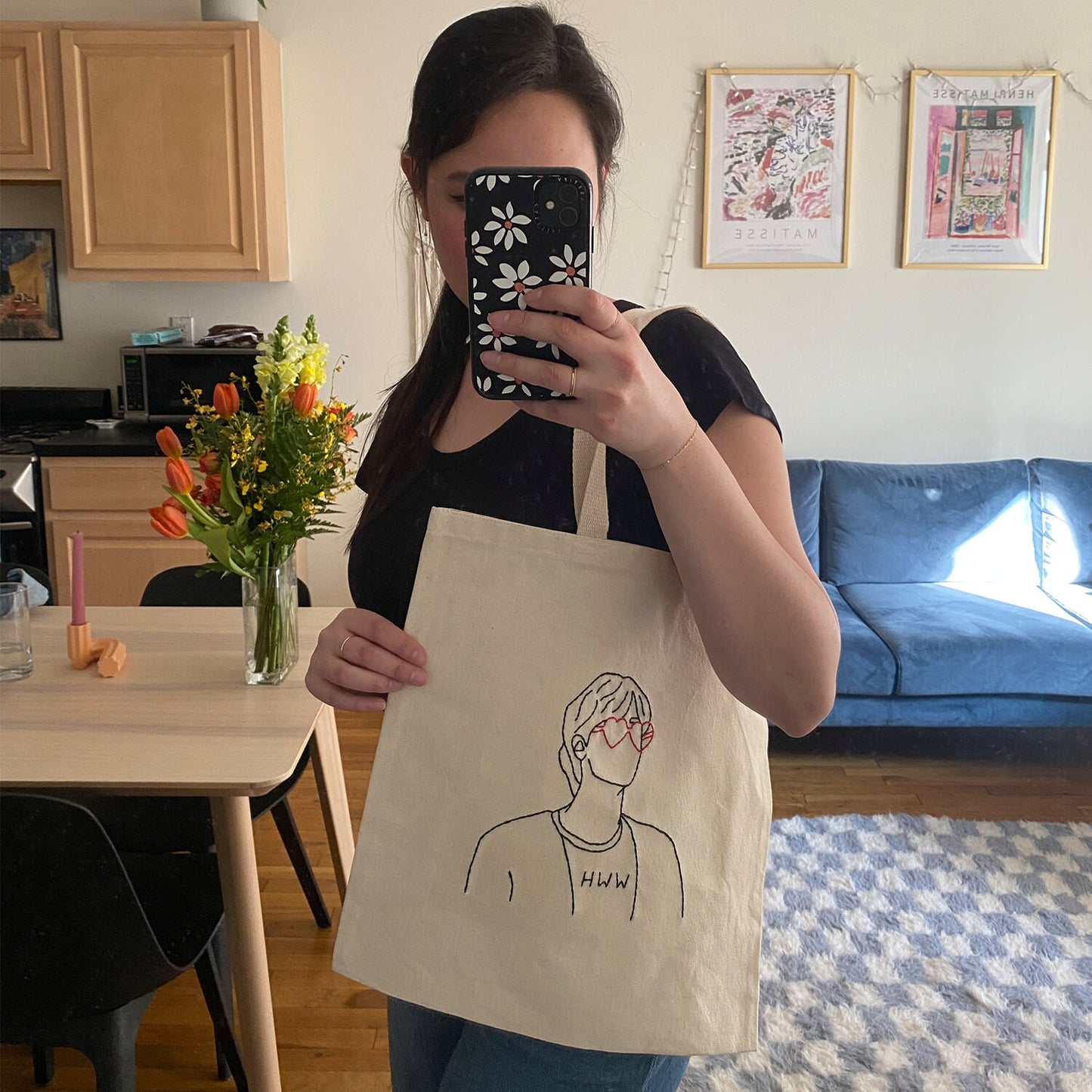 Jin Hand Embroidered Tote Bag