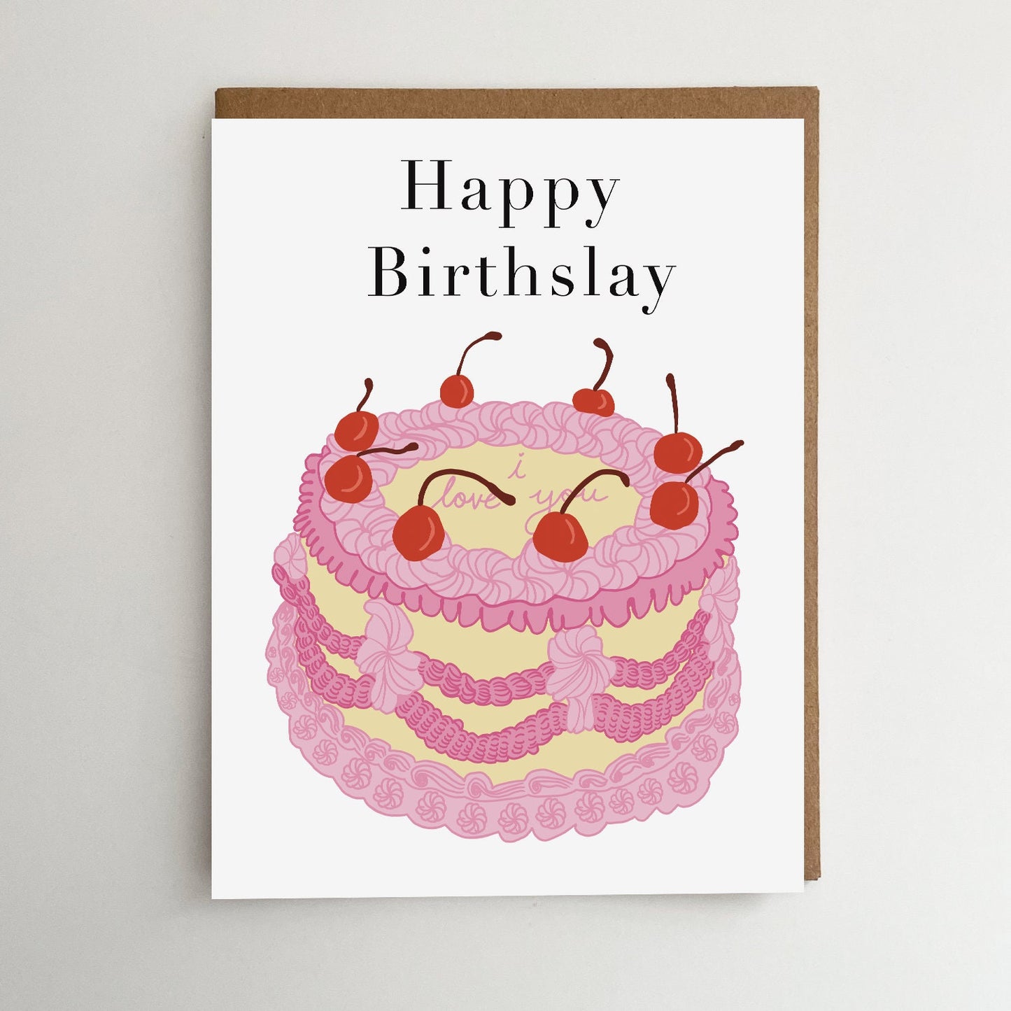 Vintage Birthday Cake Card