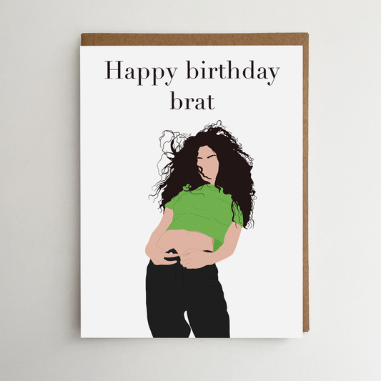 Charlie XCX Brat Birthday Card