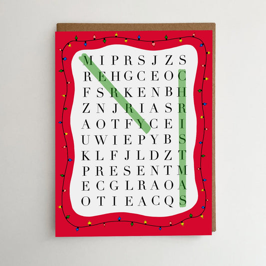 Merry Christmas Word Search Card